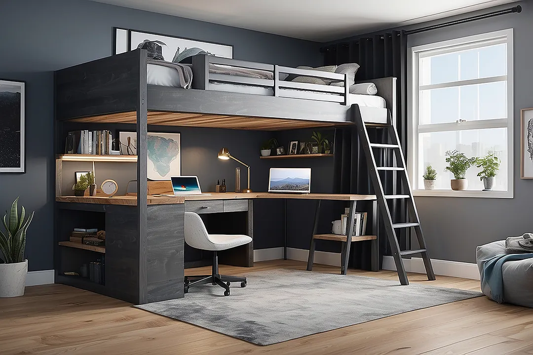 Como montar um home office funcional embaixo da cama suspensa