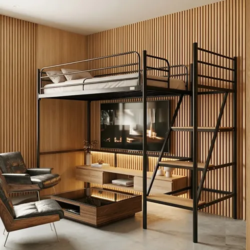 Cama Suspensa Solteiro Com Escada Nick Plus