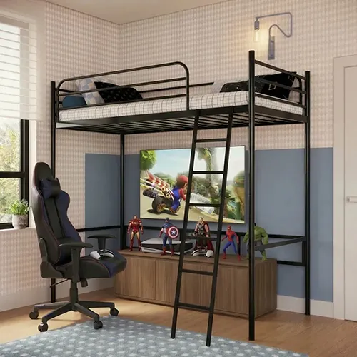 Cama Suspensa Solteiro em Ferro Nick